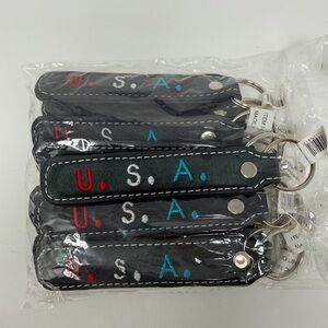 12 U.S.A. Embroidered Keychains